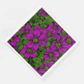 Serviette En Papier Vigne Clematis rose (Coin)
