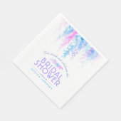 Serviette En Papier Vigne d'aquarelle fleurie bleu violet douche nupti (Coin)