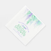 Serviette En Papier Vigne d'aquarelle fleurie violet vert nuptiale (Coin)