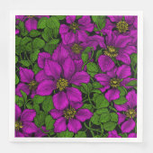 Serviette En Papier Vigne de clématite rose (Devant)