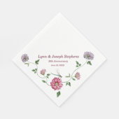 Serviette En Papier Vigne florale rose et violette (Coin)