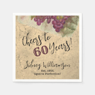 Serviette En Papier Vignoble 60e Anniversaire Félicitations au vin de