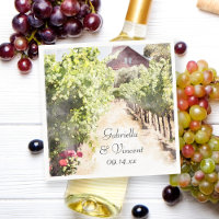 Vignoble et Mariage d'aquarelle de la grange rouge