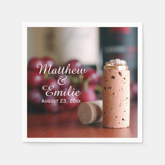 Serviette En Papier Vignoble Mariage Fiançailles Napkins (Devant)