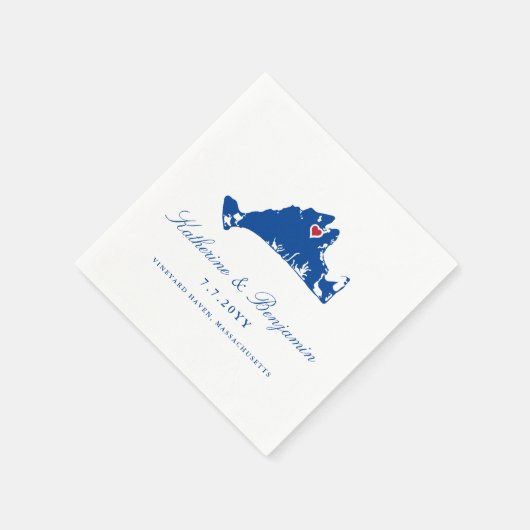 Serviette En Papier Vignoble Martha's Vineyard Haven Mariage Napkin (Coin)