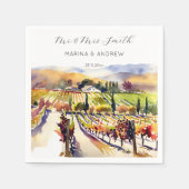 Serviette En Papier Vignoble Napa Valley aquarelle mariage vaisselle (Devant)