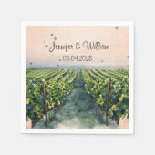 Serviette En Papier Vignoble rustique Destination Italie Mariage (Devant)