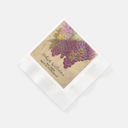 Serviette En Papier Vignoble rustique Vignoble à thème Jalon Anniversa (Coin)
