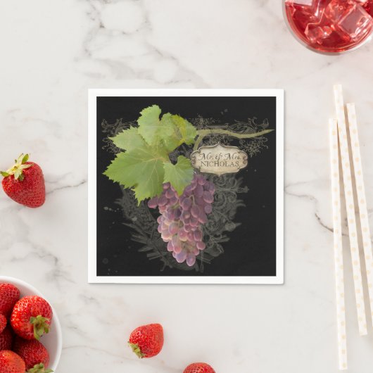 Serviette En Papier Vignoble Vignoble Mariages accueil personnalisé (En situation)