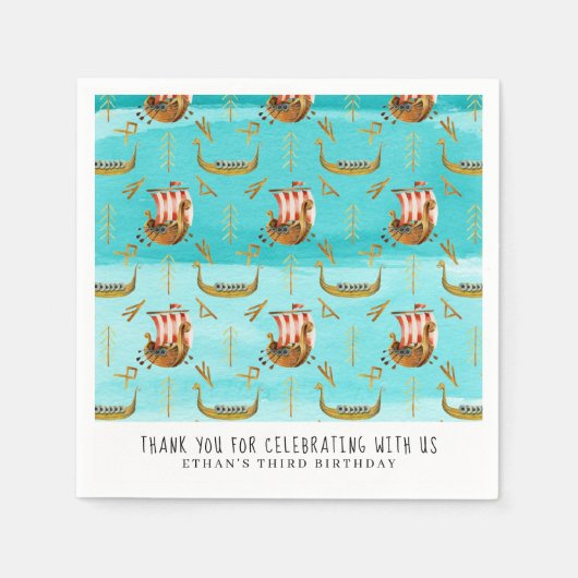 Serviette En Papier Viking à thème Anniversaire des serviettes (Devant)