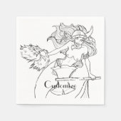 Serviette En Papier Viking Mermaid Warrior Thunder_Cove (Devant)