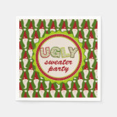 Serviette En Papier Vilain Noël Père Noël Sweater Cocktails Napkins (Devant)
