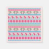Serviette En Papier Vilain pull de Noël Flamant rose Tropical (Devant)