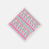 Serviette En Papier Vilain pull de Noël Flamant rose Tropical (Coin)
