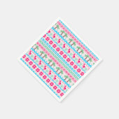 Serviette En Papier Vilain pull de Noël Flamant rose Tropical (Coin)
