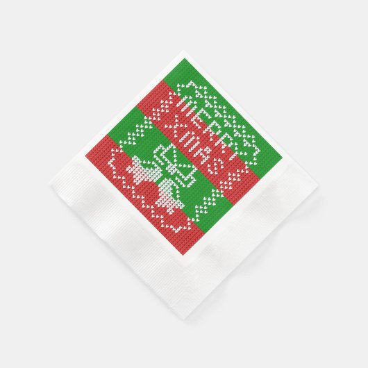 Serviette En Papier Vilain pull motif sonnettes Joyeux fils Xmas (Coin)