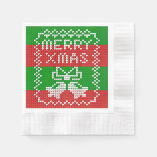 Serviette En Papier Vilain pull motif sonnettes Joyeux fils Xmas