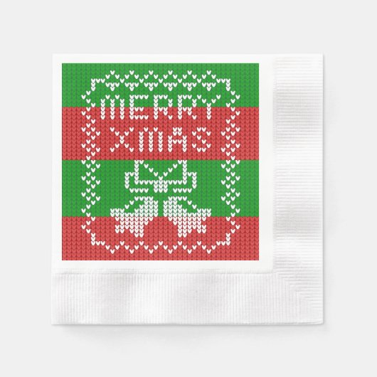 Serviette En Papier Vilain pull motif sonnettes Joyeux fils Xmas (Devant)