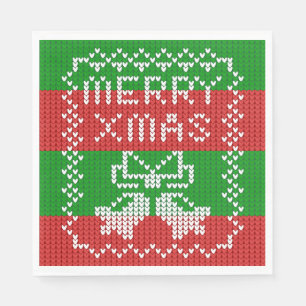 Serviette En Papier Vilain pull motif sonnettes Joyeux fils Xmas