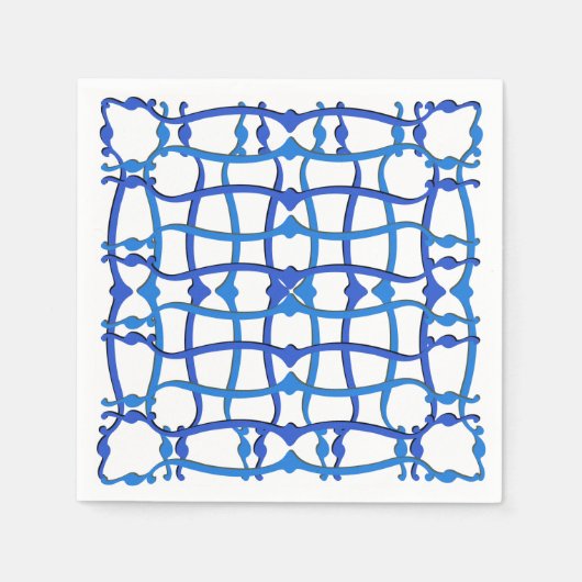 Serviette En Papier Villa de fête de décoration bleue italienne (Devant)