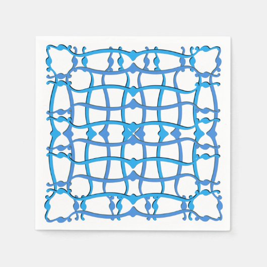 Serviette En Papier Villa de fête en tuiles turquoise bleu italien (Devant)