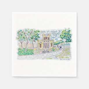 Serviette En Papier Villa Historique Jaune