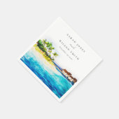 Serviette En Papier Villa Tropical Overwater Seascape Beach Mariage (Coin)