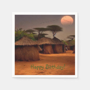 Serviette En Papier Village africain