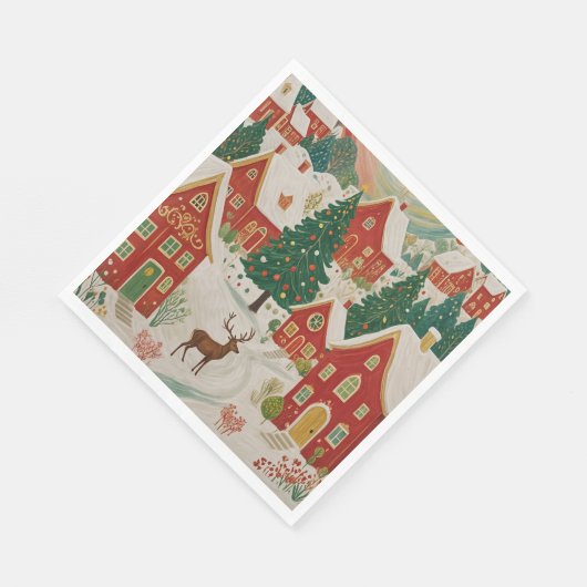 Serviette En Papier Village de Noël (Coin)