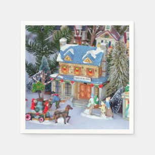 Serviette En Papier Village de Noël miniature