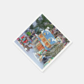 Serviette En Papier Village de Noël miniature (Coin)