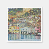 Serviette En Papier Village italien Malcena au jardin par Klimt (Devant)