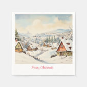 Serviette En Papier Village le jour de Noël (Devant)