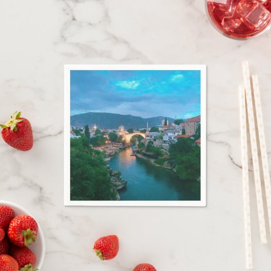 Serviette En Papier Ville de Mostar - Bosnie-Herzégovine (En situation)
