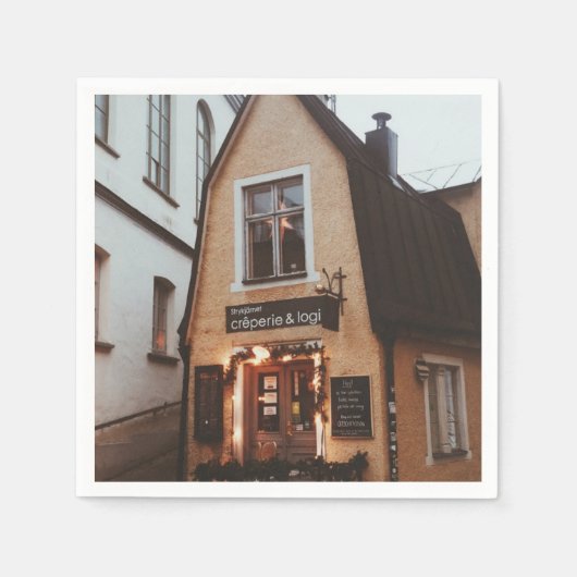 Serviette En Papier Ville de Visby - Crêperie & Logi - Suède (Devant)