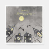 Serviette En Papier Ville éffrayante Halloween Napkins (Devant)