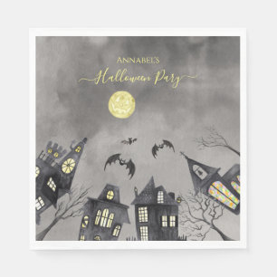 Serviette En Papier Ville éffrayante Halloween Napkins