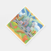 Serviette En Papier Ville En Automne (Coin)