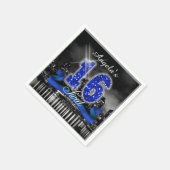 Serviette En Papier Ville Lumières Sweet sixteen bleu ID118 (Coin)