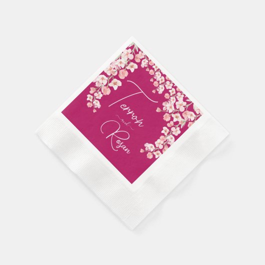 Serviette En Papier Vin à fleurs (Coin)