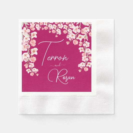 Serviette En Papier Vin à fleurs (Devant)