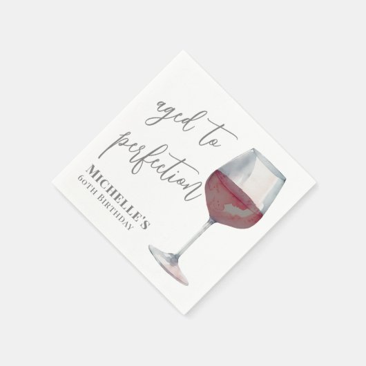 Serviette En Papier Vin Âgé À Parfait Anniversaire (Coin)