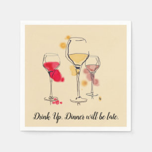 Serviette En Papier Vin Art Cocktail Napkins