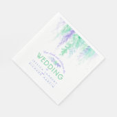 Serviette En Papier Vin art floral vert violet mariage serviettes (Coin)