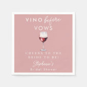 Serviette En Papier Vin avant les Vœux Rose Rouge Vino Fête de Mariage (Devant)