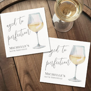 Serviette En Papier Vin Blanc Anniversaire Vieilli à la Perfection