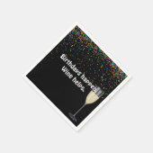 Serviette En Papier vin blanc et confetti d'anniversaire (Coin)