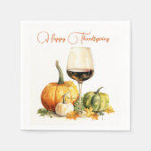Serviette En Papier Vin & Citrouille, Bon thanksgiving (Devant)