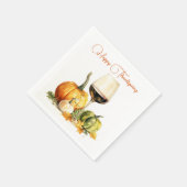 Serviette En Papier Vin & Citrouille, Bon thanksgiving (Coin)
