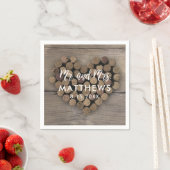 Serviette En Papier Vin Cork Heart Mariage Cocktail  Napkins (En situation)